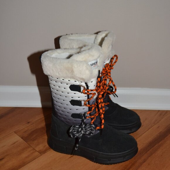 Sperry Kittery Shibori Faux Fur Leather Winter Snow Calf Boots Size 7 NEW - Picture 4 of 11